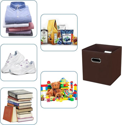 Fabric Cubby Storage Bins, Cube Organizer Bin Foldable Storage Boxes - Image 3