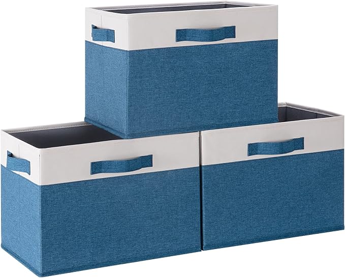 GhvyenntteS Storage Baskets for Shelves 3 Pack, Large Fabric Storage Bins by GhvyenntteS