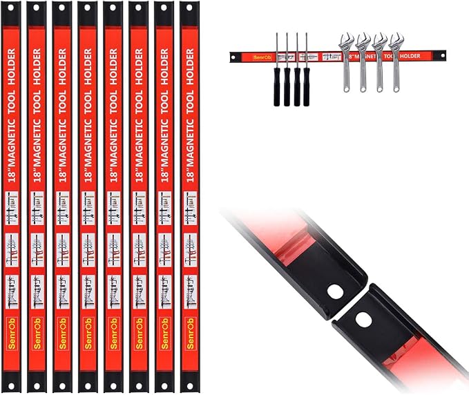 Magnetic Tool Holder 18 Inch 8 Pack Heavy Duty Magnet Tool Bar Strip Rack Wall - Image 5
