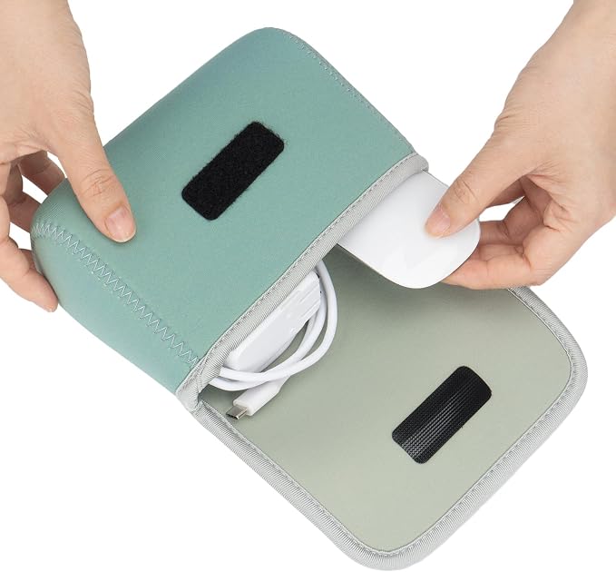 LENTION Mint Green Neoprene Electronic Organizer Pouch - Image 8