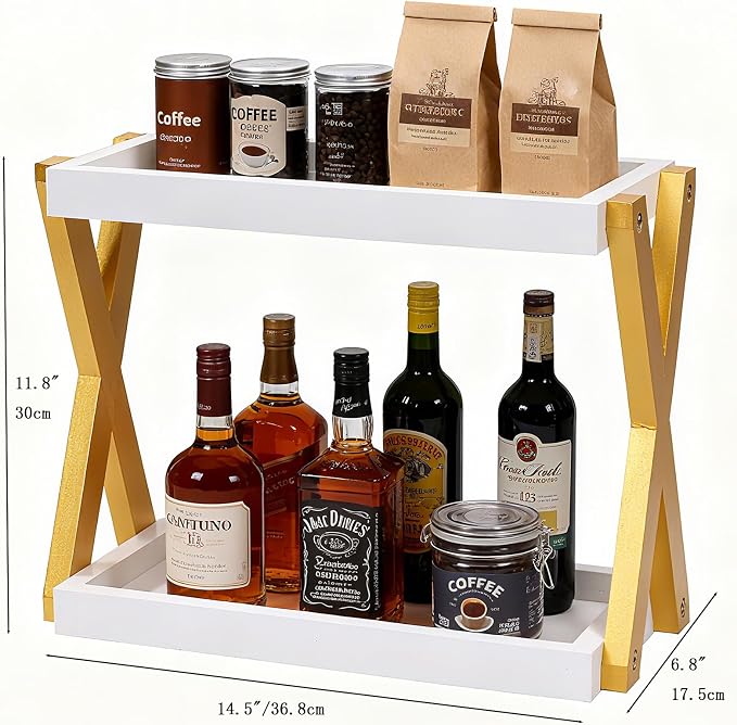 Bathroom Counter Organizer, Wooden Sink Shelf - Image 2