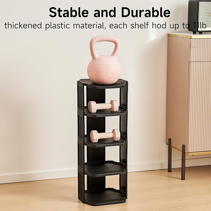 UFORU Vertical Shoe Rack, 9-Tier Plastic Stackable Storage Shelf - Image 9