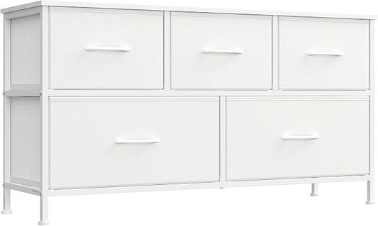 SONGMICS Dresser for Bedroom, Chest of Drawers, TV Stand, 5 Non-Woven Fabric by SONGMICSbySONGMICSHOME
