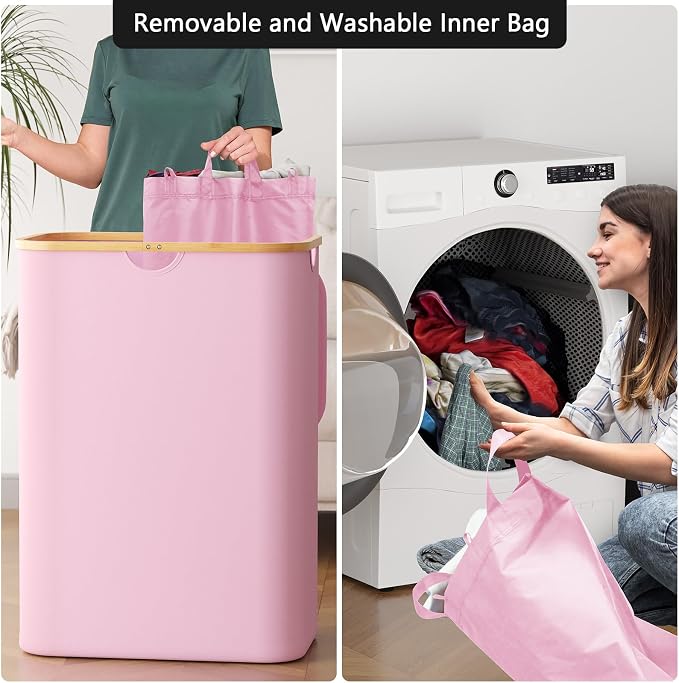 SpaceAid Double Laundry Hamper 2 Section - Image 4