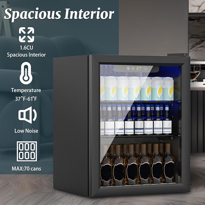 Compact 70 Can/1.7Cu.Ft Mini Fridge - Image 4