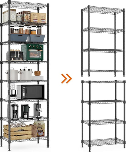 8 Tier 2000 lbs Storage Rack Metal Wire Shelving Unit, Storage Standing Shelf - Image 7