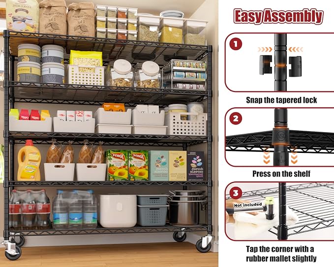 PrimeZone 4 Packs 48" W x 24" D x 81" H Heavy Duty Wire Storage Shelves - Image 7