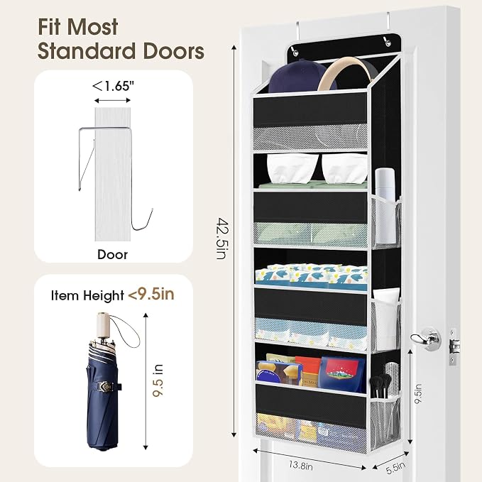 2 Pack Over The Door Organizer, Hanging Storage Organizer - Image 2