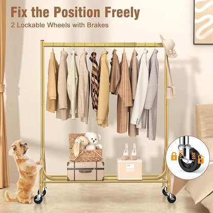 EAGMAK Heavy Duty Clothes Rack Load 420 LBS, Rolling Garment Rack - Image 5