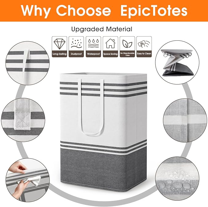 4 Pack Large Laundry Baskets, Laundry Hampers, Freestanding Waterproof - Image 4