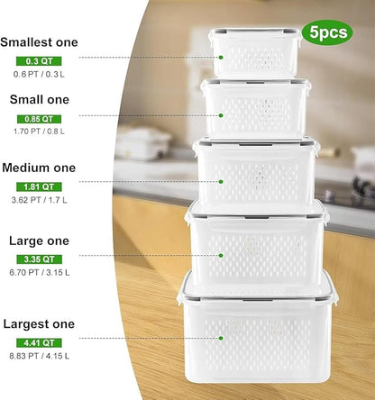5 PCS Fruit storage Containers for Fridge - Image 2