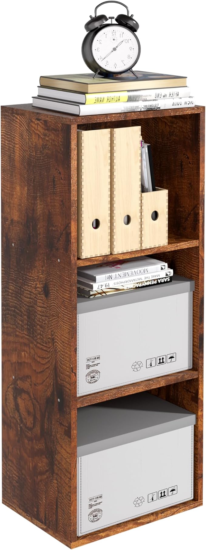 Wooden 3 Cube Storage Organizer, 3 Tier Storage Cubes Storage Display Cubby by NewBeth