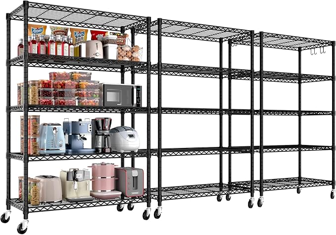 PrimeZone 3 Packs 36" W x 16" D x 79" H Wire Storage Shelves by PrimeZone