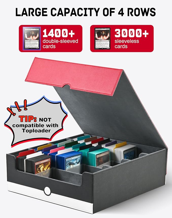 ZLCA Card Storage Box Holds 3200+, Deck Storage Case - Image 6