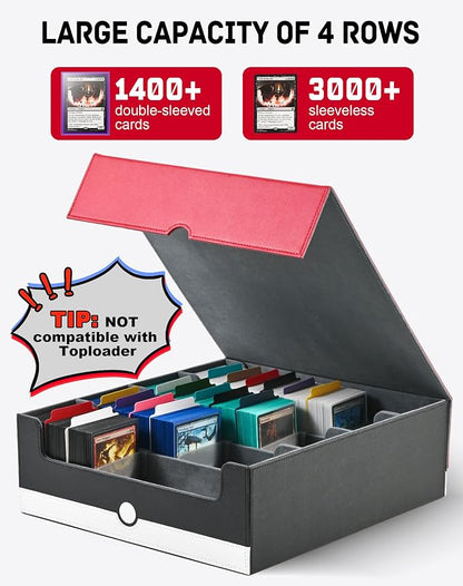 ZLCA Card Storage Box Holds 3200+, Deck Storage Case - Image 6