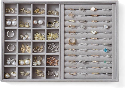 Large Jewelry Organizer for Drawer Insert Velvet Stackable Jewelry Trays for by Unknown