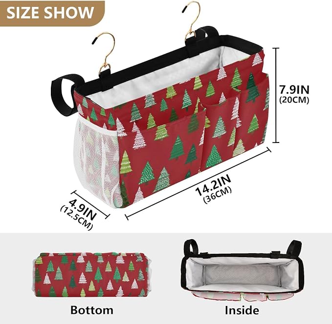 Christmas Trees White Green Bedside Caddy - Image 4