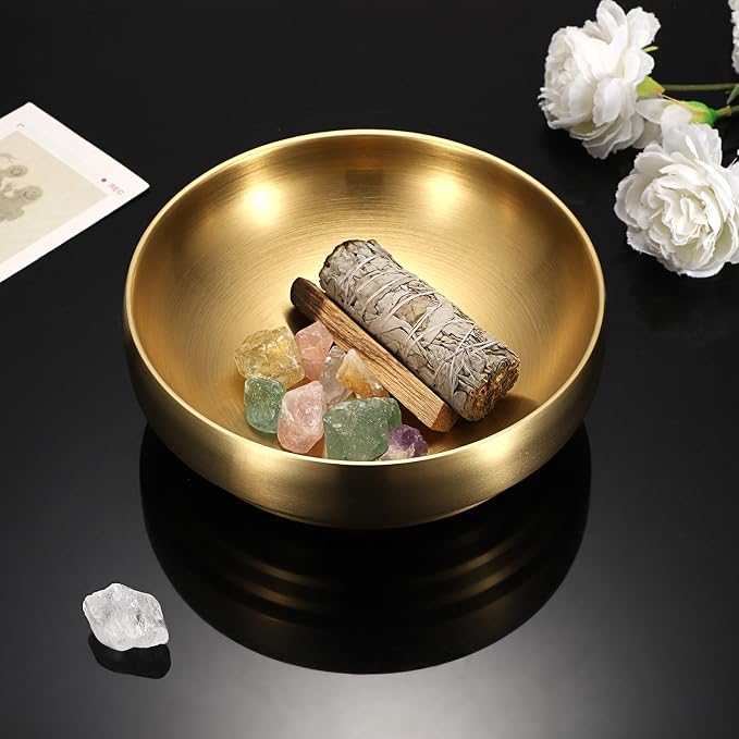 8.3" Golden Key Bowl for Entryway Table Decorative Bowl for Keys | Round Fruit - Image 8