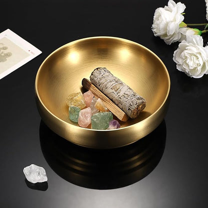 8.3" Golden Key Bowl for Entryway Table Decorative Bowl for Keys | Round Fruit - Image 8
