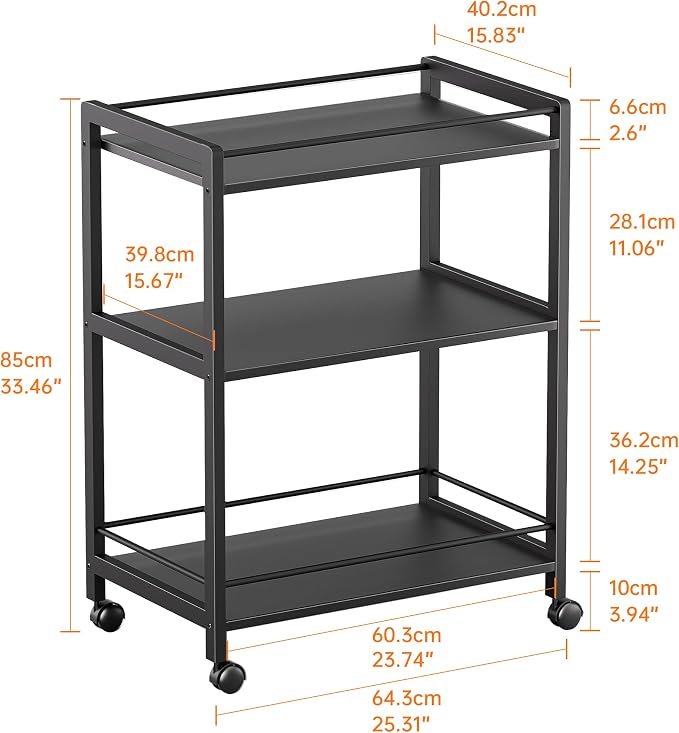 HITNET Bar Cart Black, Serving Cart - Image 4