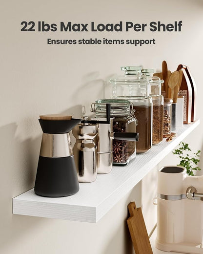 AMADA HOMEFURNISHING 47.2" L Floating Shelves, Wall Shelves Set of 3 - Image 5