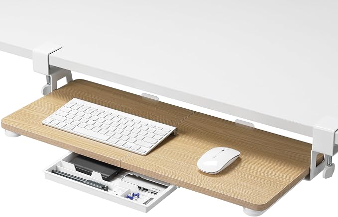 ETHU Keyboard Tray Under Desk, 26.77" X 11.81" Large Size Keyboard Tray by ETHU