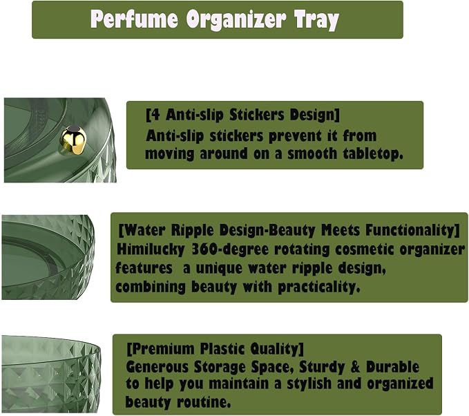Makeup Perfume Organizer, 9 Inch /23cm 360 Degree Rotating Skincare Organizer - Image 7