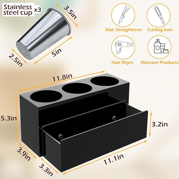 Hair Tool Organizer, Acrylic Hot Hair Styling Tool Organizer - Image 4