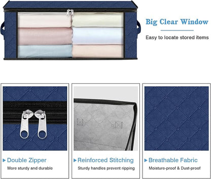 HomeHacks Storage 4-Pack Clothes Organizer Storage Bags Foldable Storage Box - Image 4