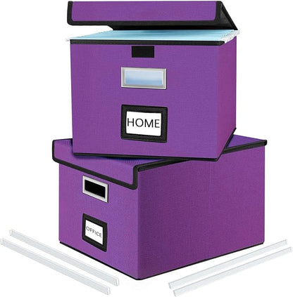 File Organizer Box with Lids, Collapsible File Folder Organizer | File Box with by Huolewa