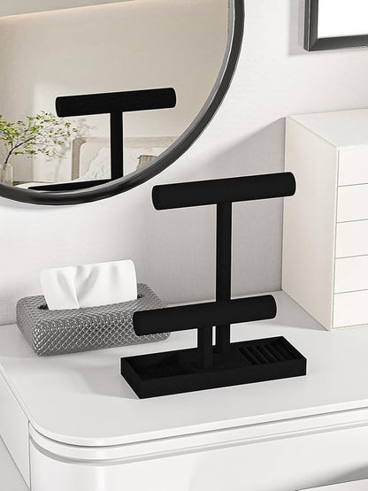 Bracelet and Necklace Holder, Velvet Jewelry Necklace Display Organizer Stand - Image 6