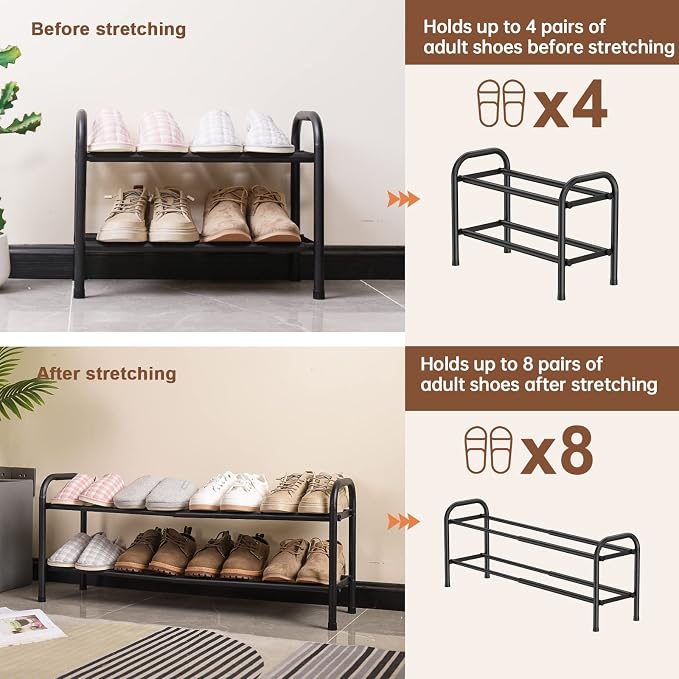 Gonfoam Expandable 2-Tier Shoe Rack - Image 6