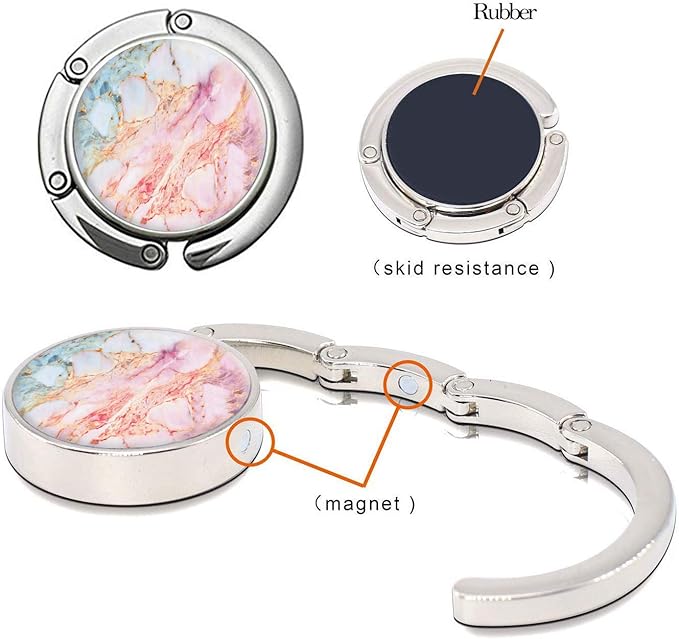 Bosketo Foldable Purse Hook Womens Bag Table Hanger Collection Desk Hooks - Image 2