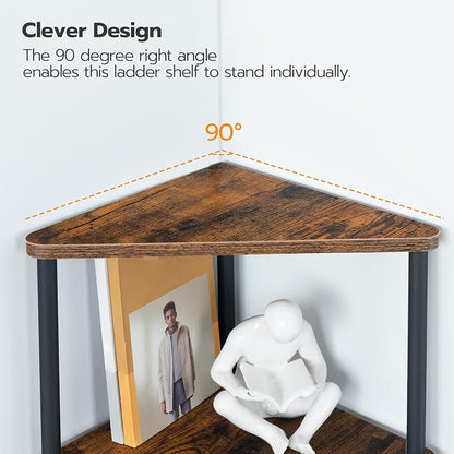 HOOBRO Corner Shelf Stand, Industrial 5-Tier Corner Bookshelf - Image 7
