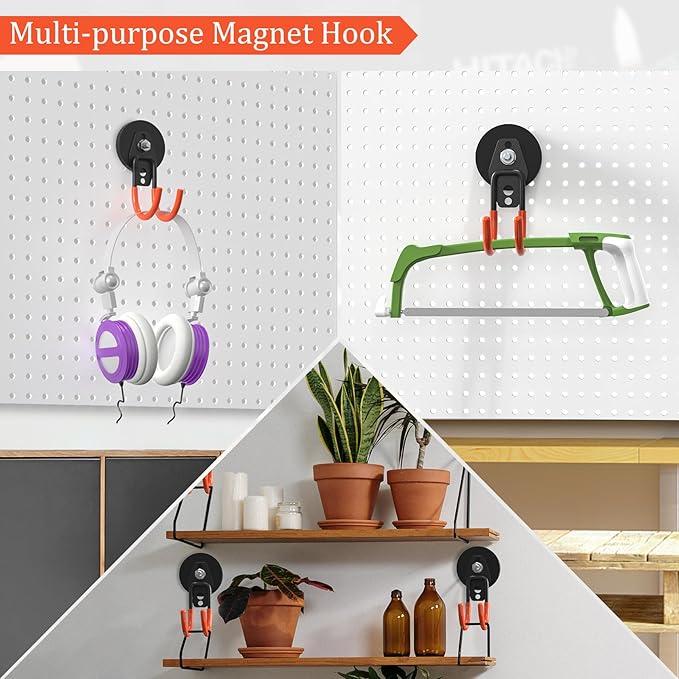 Heavy Duty Storage Magnetic Utility Hooks Large Garage Magnet Hooks - Image 6