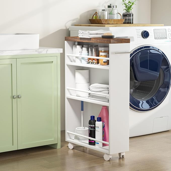Tribesigns Slim Storage Cart, Rolling Narrow Kitchen Cart on Wheels - Image 3