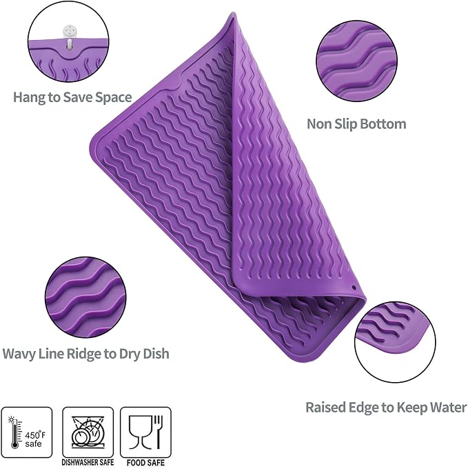 Silicone Dish Drying Mat for Multiple Usage, Easy clean, Eco-friendly, - Image 3
