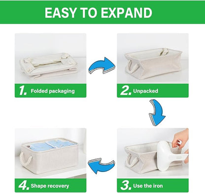 Bidtakay Small Storage Bins for Shelves 3 Pack Fabric Storage Baskets for - Image 5
