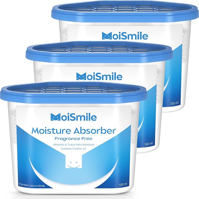 Moisture Absorbers 3 Pack, Fragrance-Free Closet Dehumidifier by MoistureAbsorbers