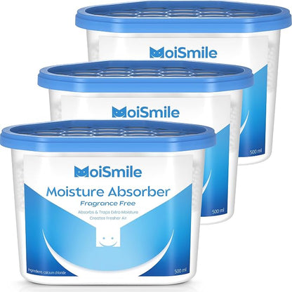 Moisture Absorbers 3 Pack, Fragrance-Free Closet Dehumidifier by MoistureAbsorbers