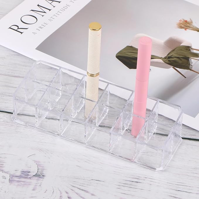 12-Slot Acrylic Organizer Case for Lipstick Bottles Storage - Image 4