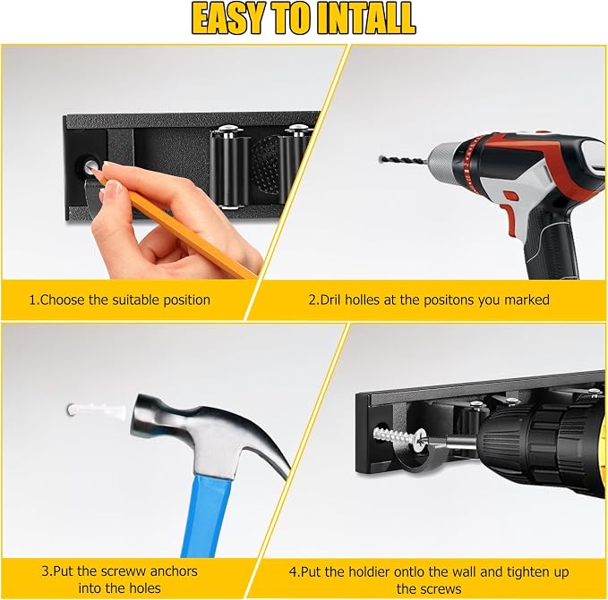 SLIIMU Movable 30'' Broom and Mop Holder Wall Mount - Image 5