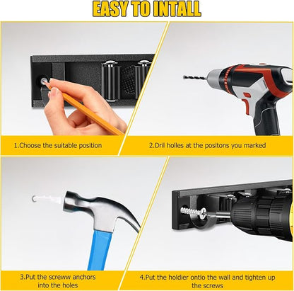 SLIIMU Movable 30'' Broom and Mop Holder Wall Mount - Image 5