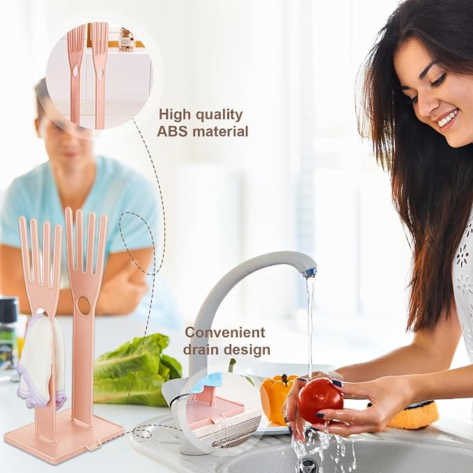Kitchen Glove Holder, Finger Shape Plastic Dish Glove Dryer Holder - Image 4
