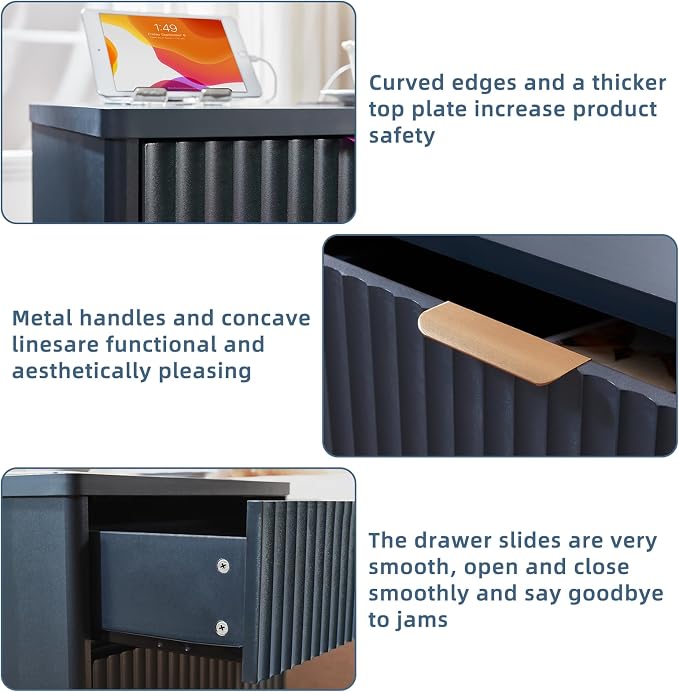LEYAOYAO Fluted Nightstand - Image 7