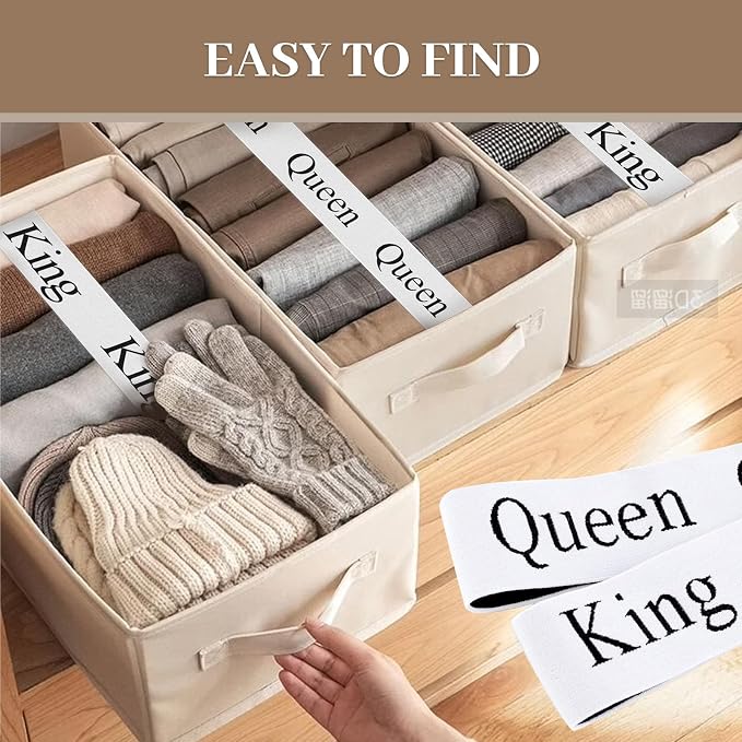 20 Pieces Bed Sheet Organizer Bands, Bed Sheet Size Label Bands - Image 6