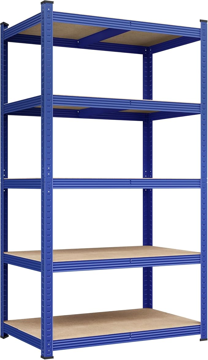 Yaheetech 5-Tier Heavy Duty Storage Shelves 35.5" W x 16" D x 71" H Blue | by Unknown