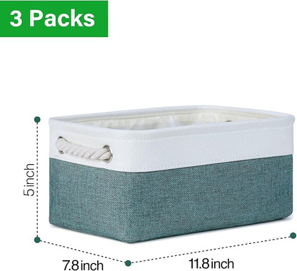 Bidtakay Small Storage Baskets for Shelves 3 Pack Fabric Storage Bins for - Image 7