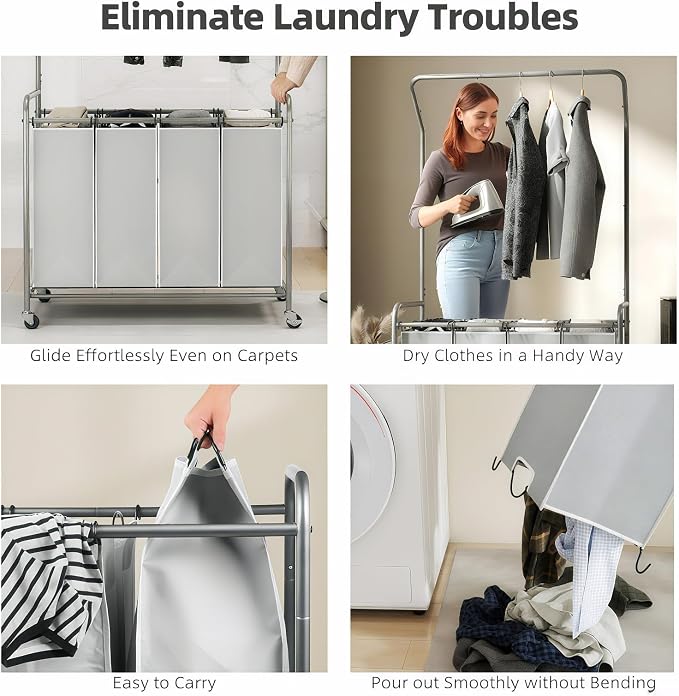 ROMOON Rolling Laundry Basket Organizer - Image 7