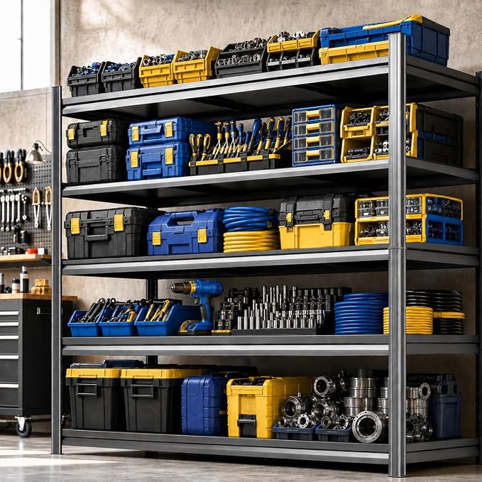 Heavy Duty Garage Shelving, 3000lbs Capacity All-Steel Storage Rack by Notmise
